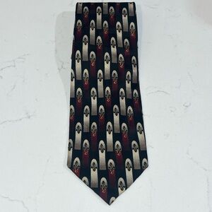 Gasparo Vintage Pure Silk Hand Made Black and Burgundy w/ Gold Tones Men's Tie